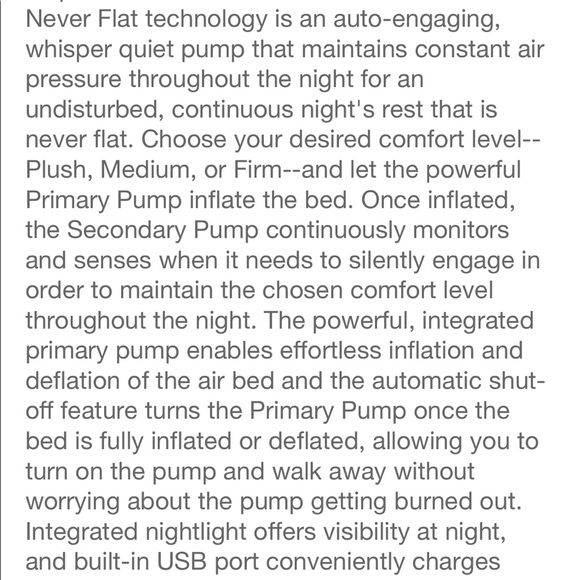 Serta mattress (open box) with built in air pump - Picture 2 of 3